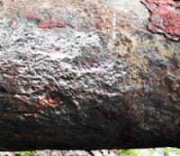 Fig 3: Pit corrosion in carbon steel pipe