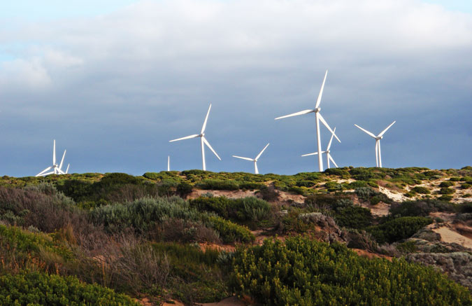 Wind turbines are dotted across the countryside and coastlines. Photo: Jason Tranter