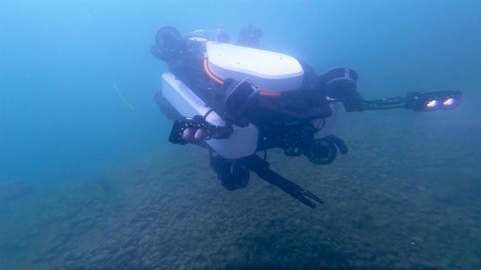 A compact underwater robot providing a safer alternative for underwater inspection, search and maintenance