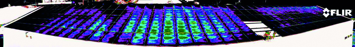 Fig. 1. This combination of several thermal images stitched together shows the entire photovoltaic installation.