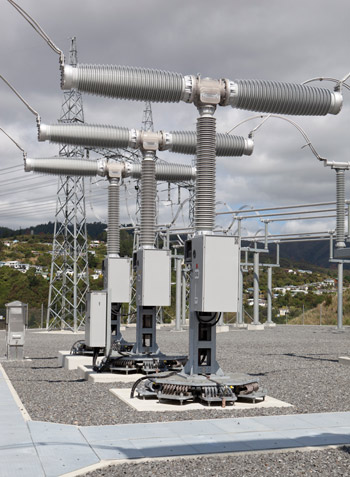 Circuit Breakers with Damping System at Base. (Courtesy of Siemens).