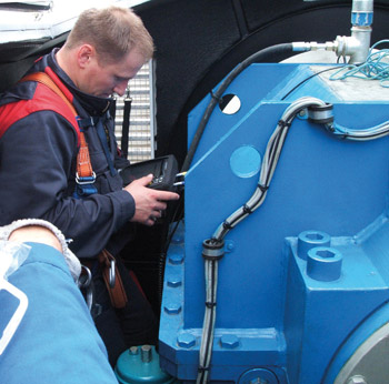 Condition monitoring measurement of a wind turbine.